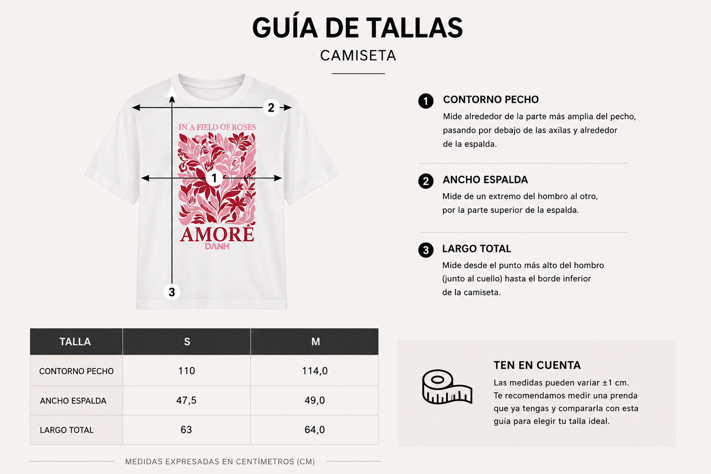 Guía de medidas