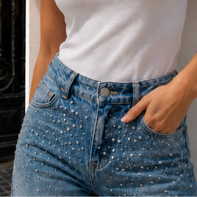 Wide Leg Jean denim brillos DANK