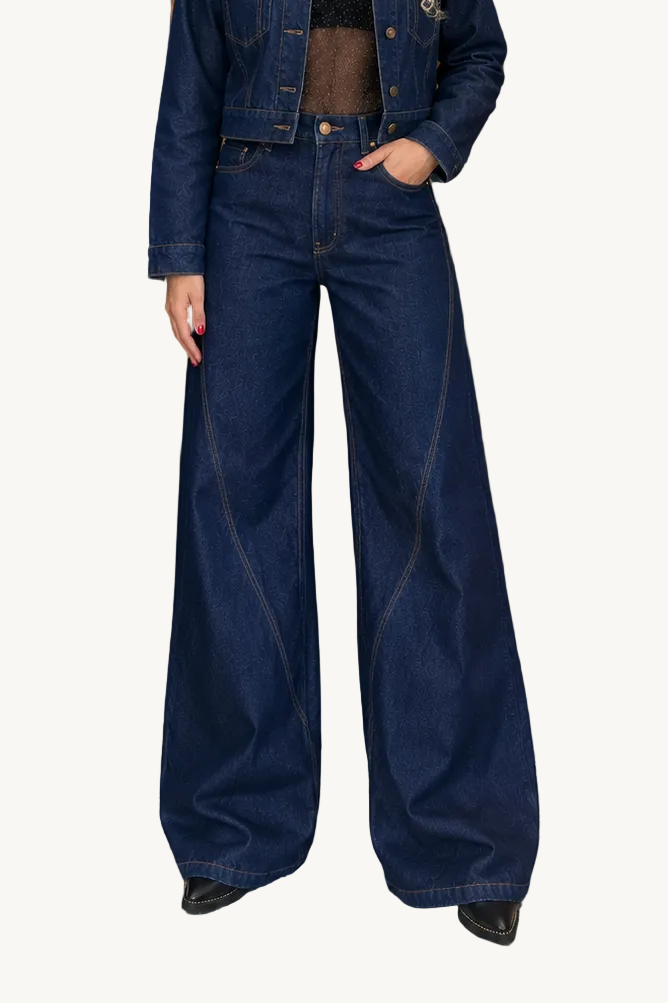 Jean Wide Leg botanico