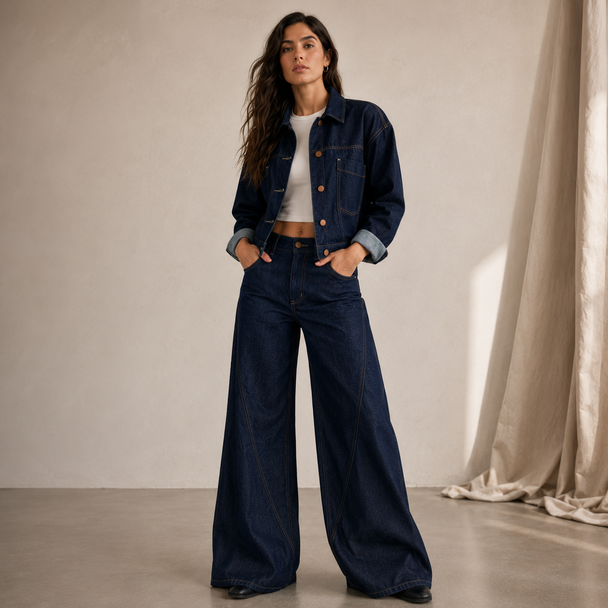 Jean Wide Leg botanico