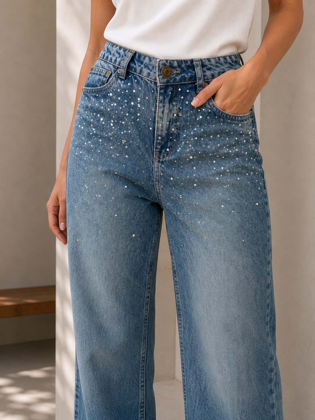 Wide Leg Jean denim brillos DANK